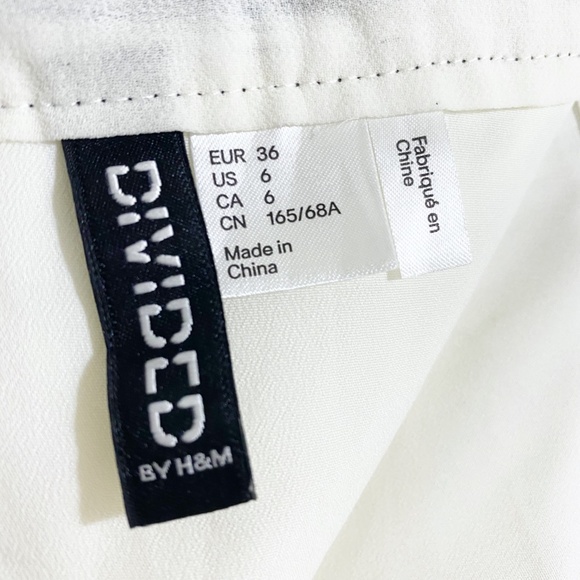 Divided Beautiful Pleated Lace Chiffon Skirt White Black 6 - Picture 6 of 9